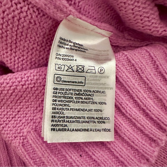 Barbiecore Baby Pink Preppy H&M Deep V-Neck Cropped Sweater Ribbed Details Large - Picture 8 of 8